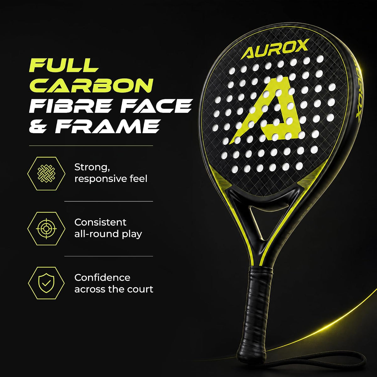 Aurox Carbon Fibre Padel Racket