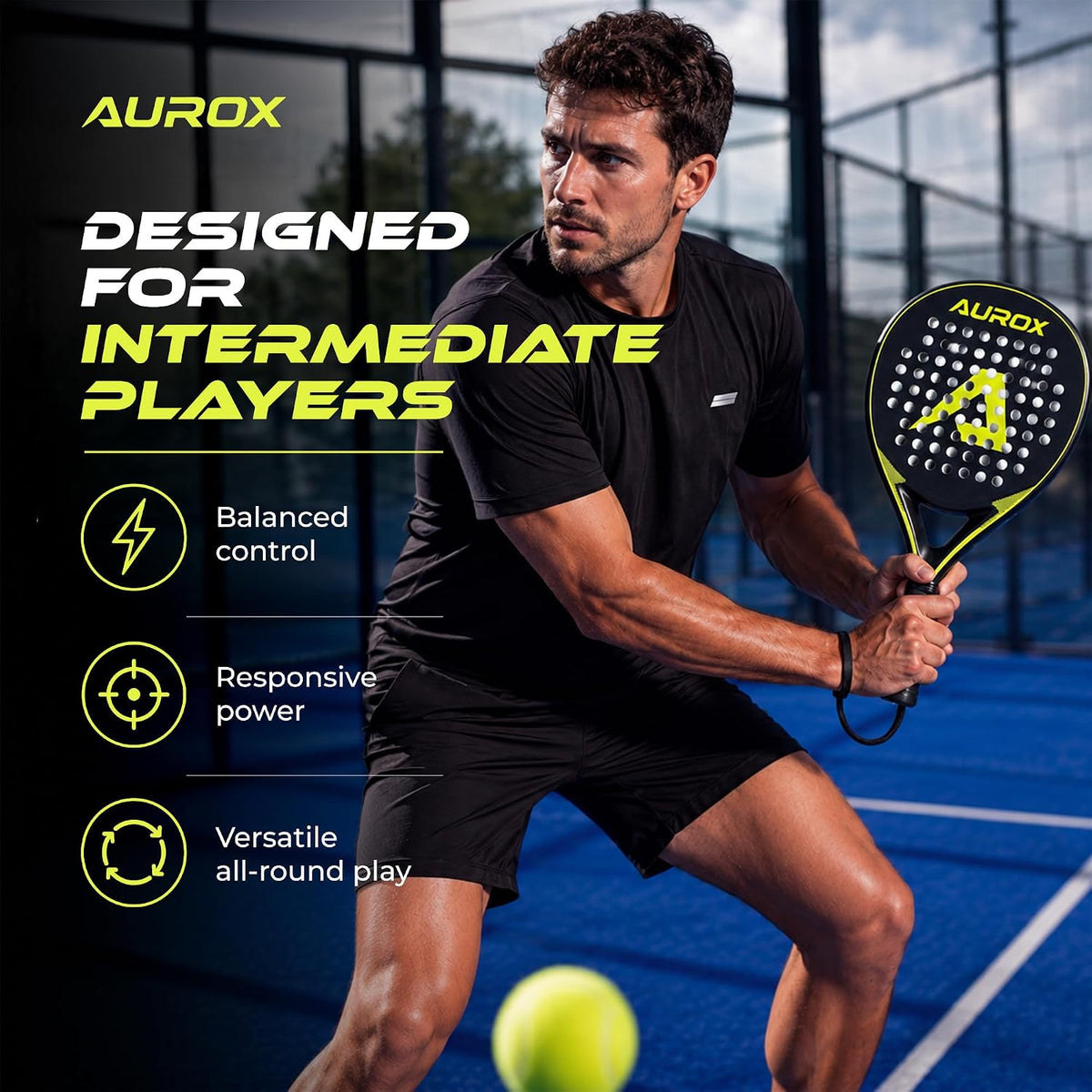Aurox Carbon Fibre Padel Racket