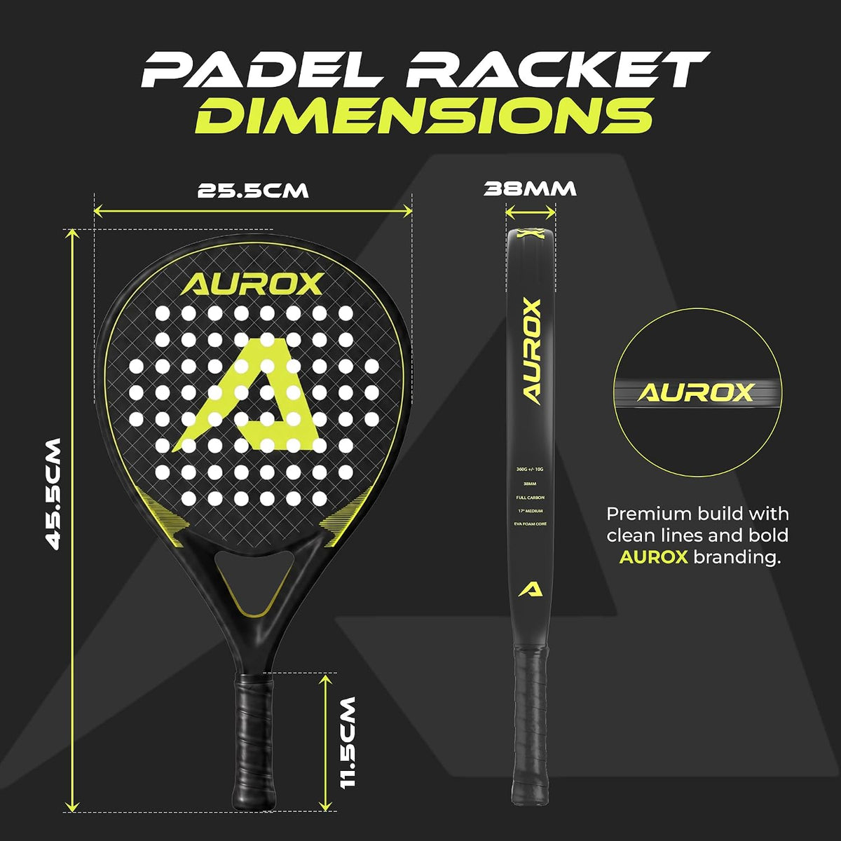 Aurox Carbon Fibre Padel Racket