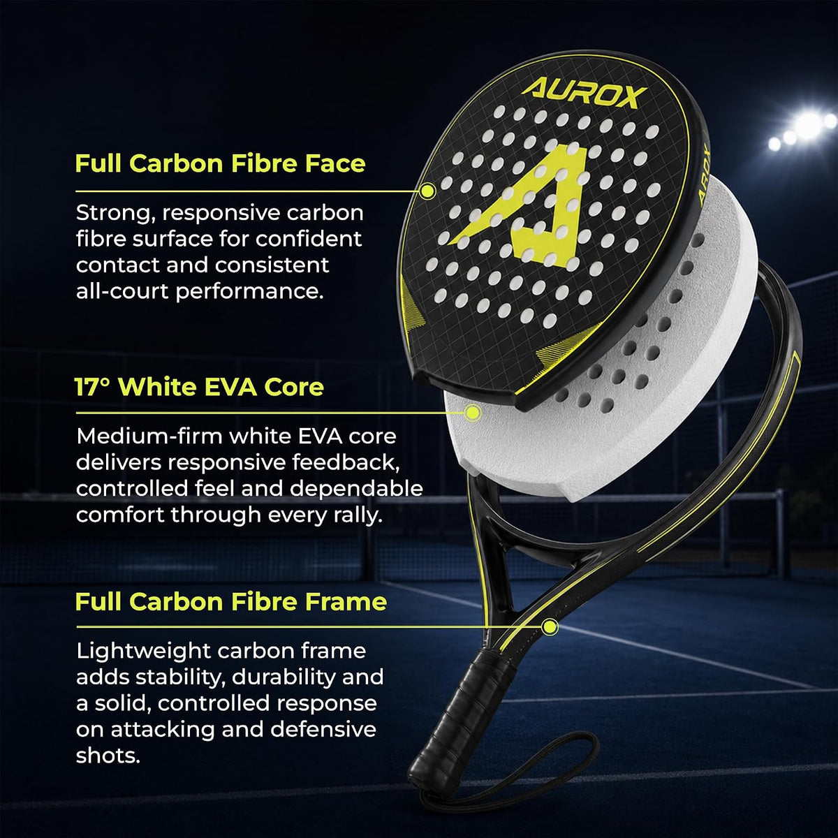 Aurox Carbon Fibre Padel Racket
